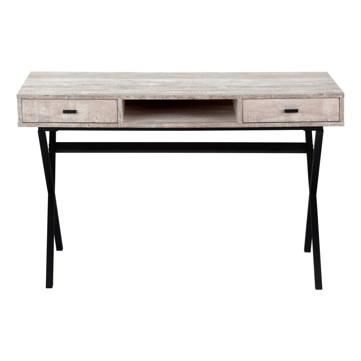 Computer Desk 48"L Espresso with Gold Metal Base-Computer Desks-DECOROLALA