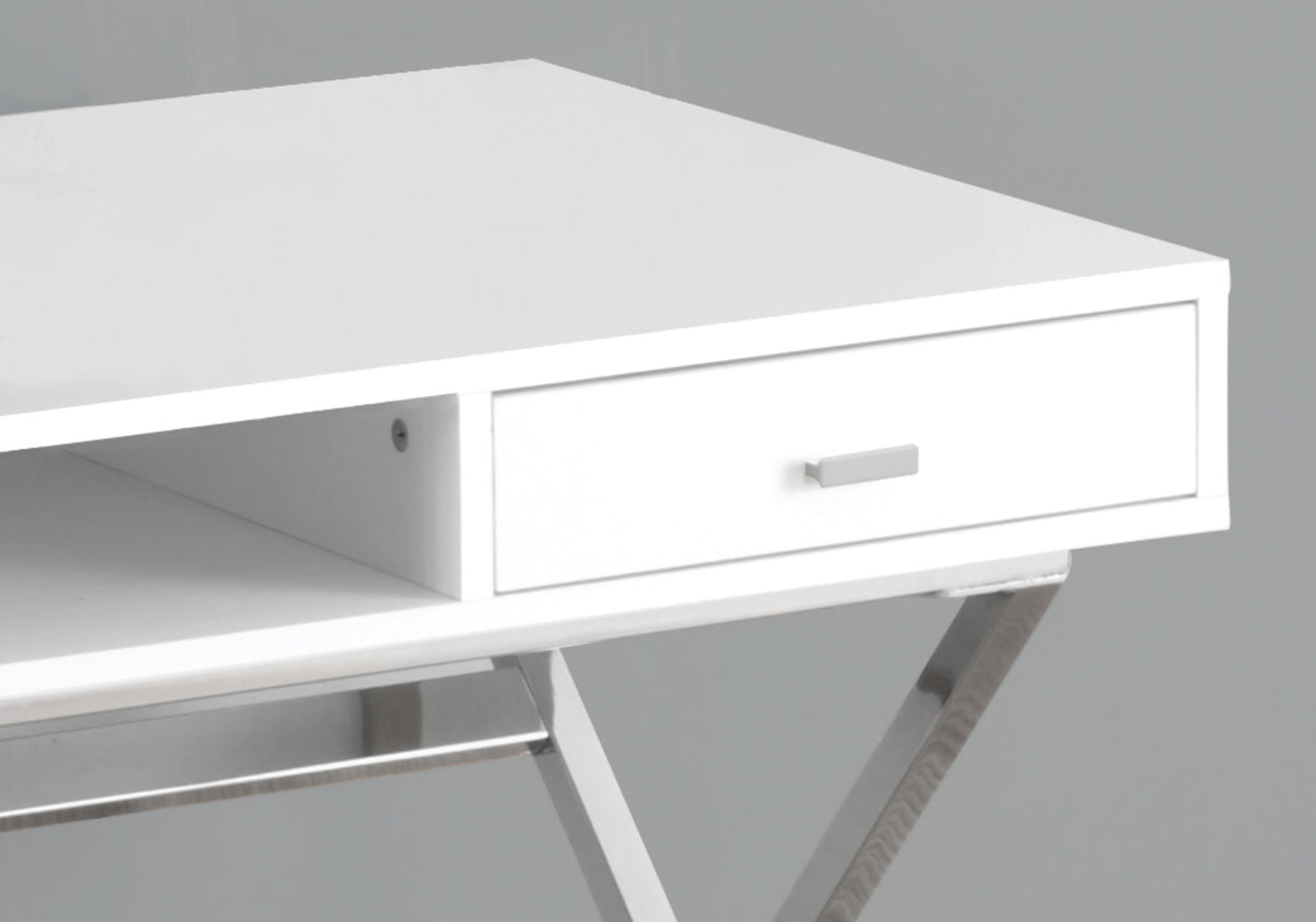 Computer Desk 48"L Espresso with Gold Metal Base-Computer Desks-DECOROLALA