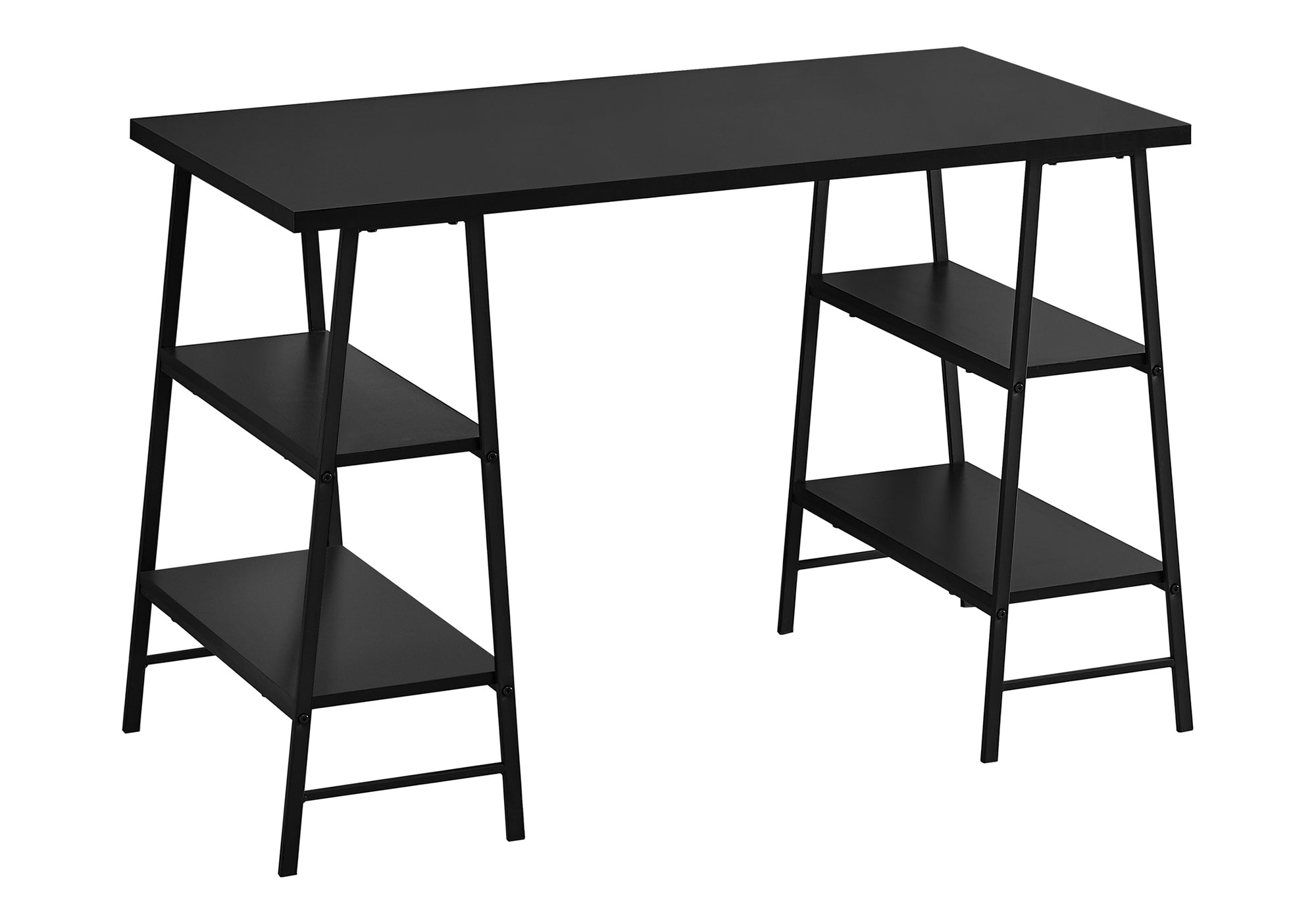 Computer Desk 48"L Industrial White Metal Shelves-Computer Desk-DECOROLALA