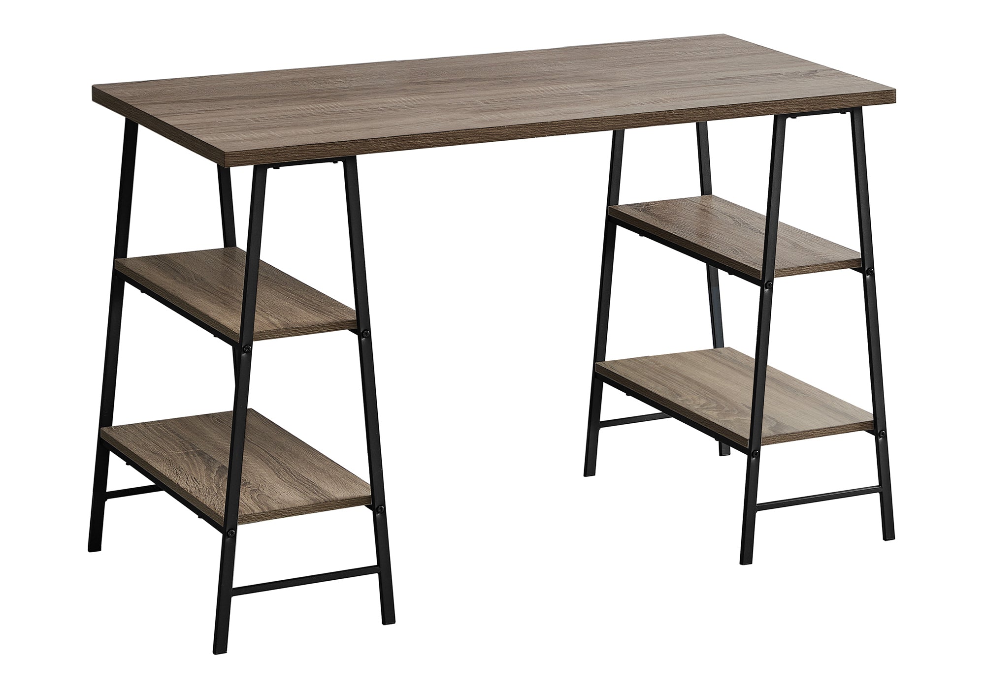 Computer Desk 48"L Industrial White Metal Shelves-Computer Desk-DECOROLALA