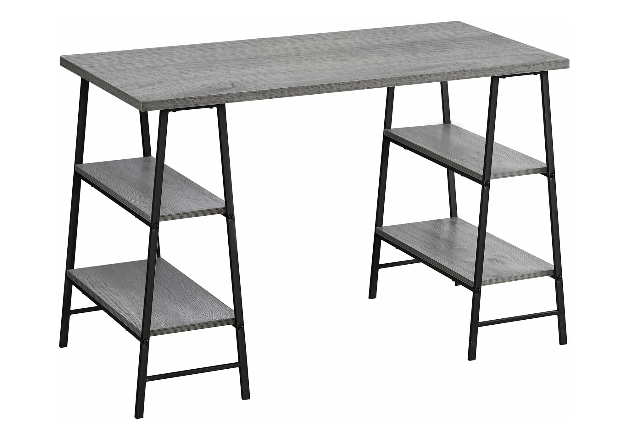Computer Desk 48"L Industrial White Metal Shelves-Computer Desk-DECOROLALA