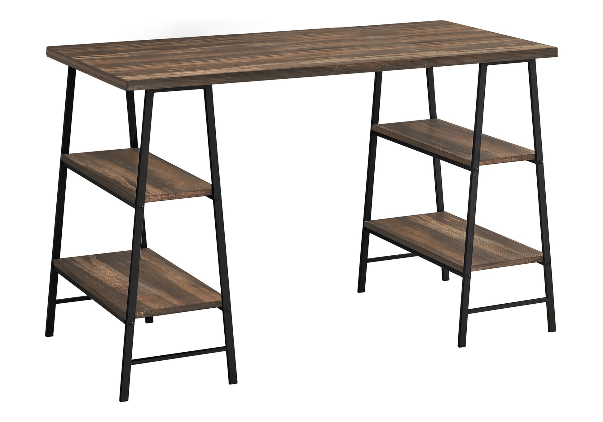 Computer Desk 48"L Industrial White Metal Shelves-Computer Desk-DECOROLALA