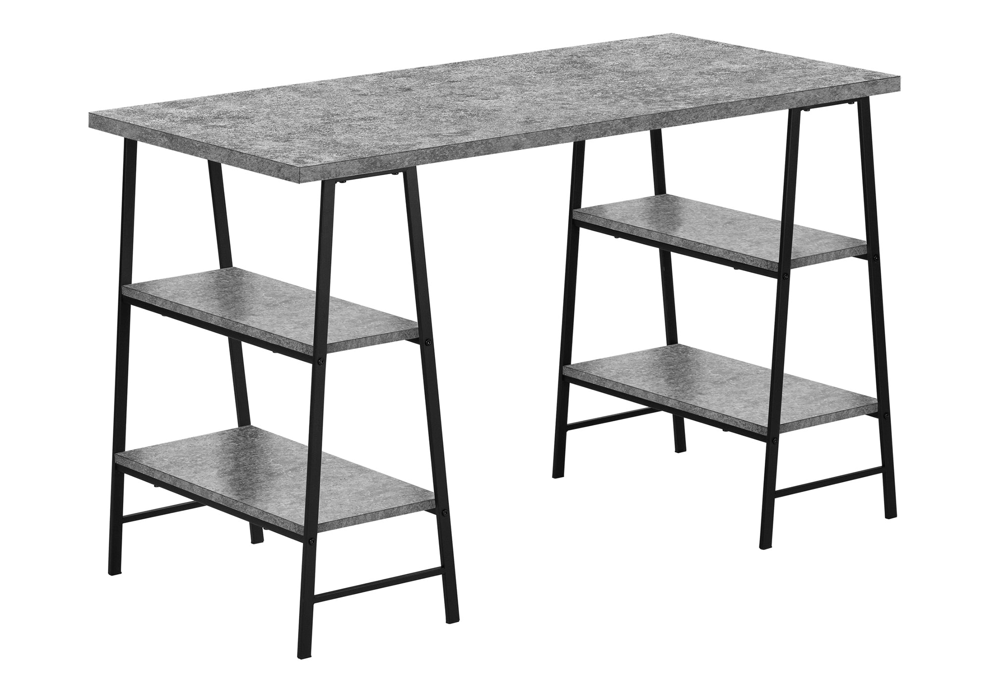 Computer Desk 48"L Industrial White Metal Shelves-Computer Desk-DECOROLALA