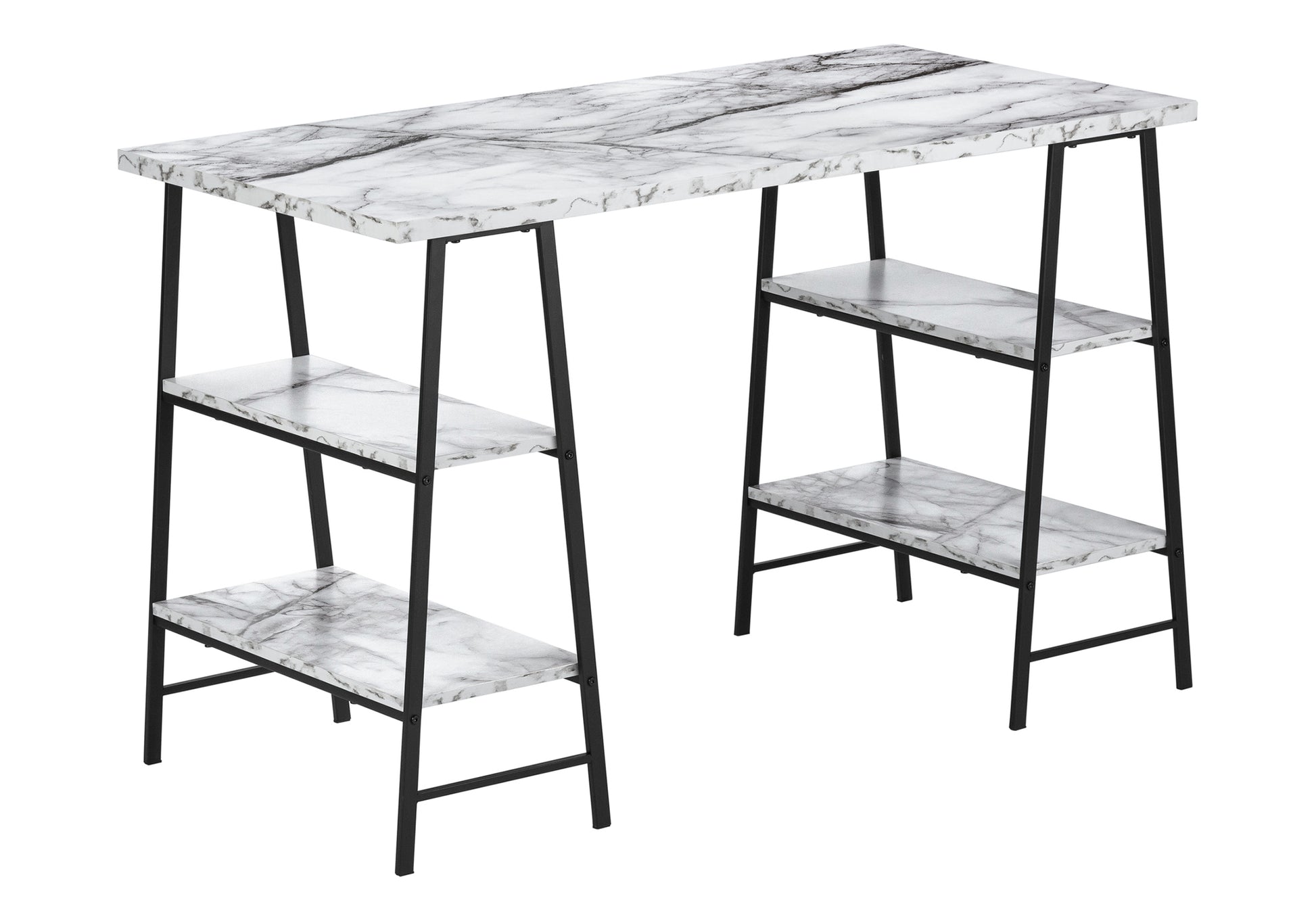 Computer Desk 48"L Industrial White Metal Shelves-Computer Desk-DECOROLALA