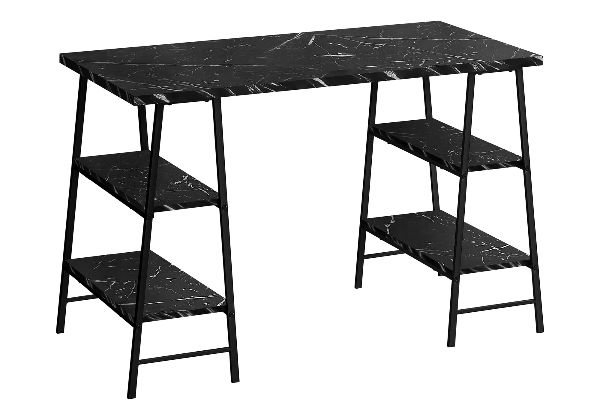 Computer Desk 48"L Industrial White Metal Shelves-Computer Desk-DECOROLALA