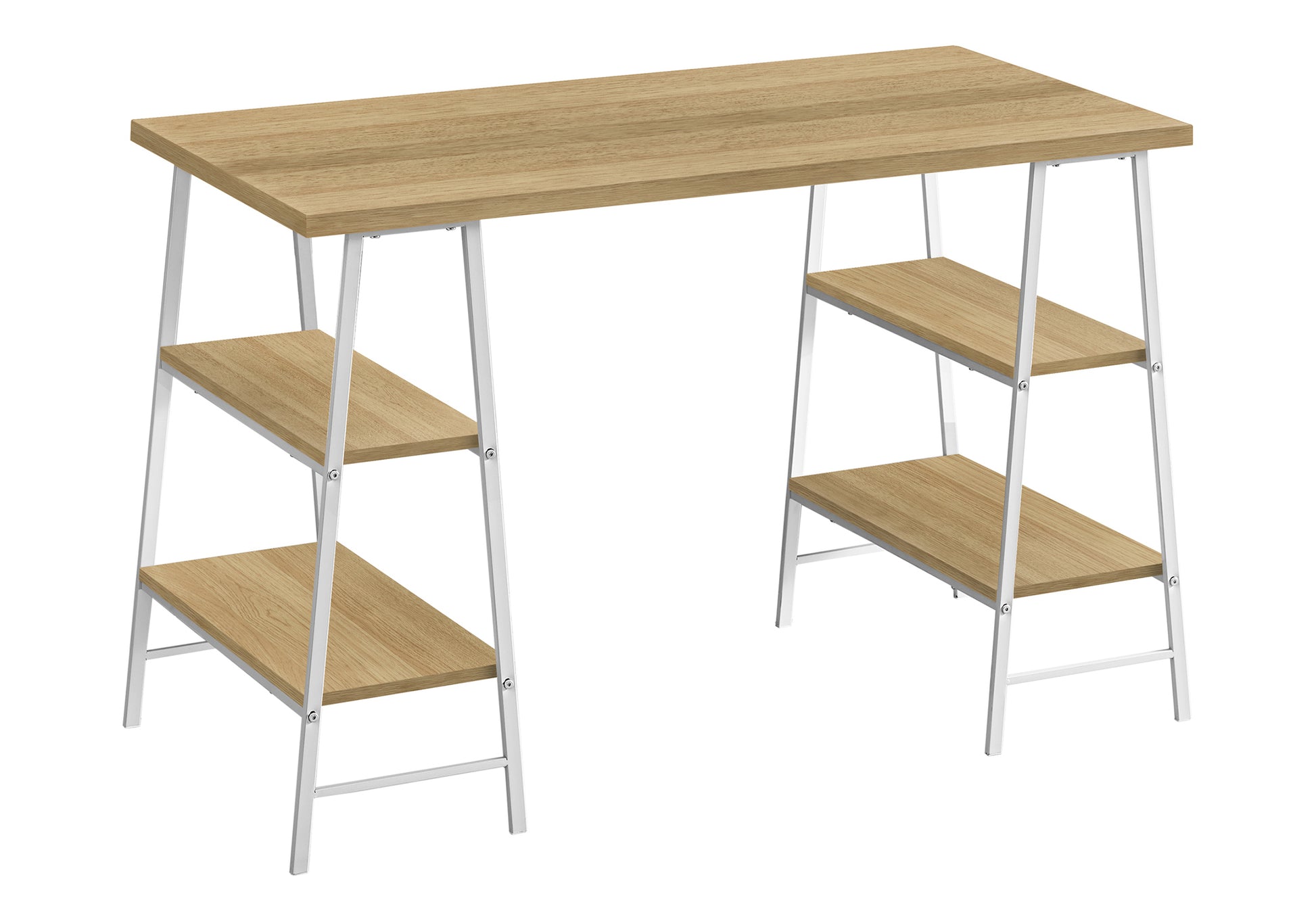 Computer Desk 48"L Industrial White Metal Shelves-Computer Desk-DECOROLALA