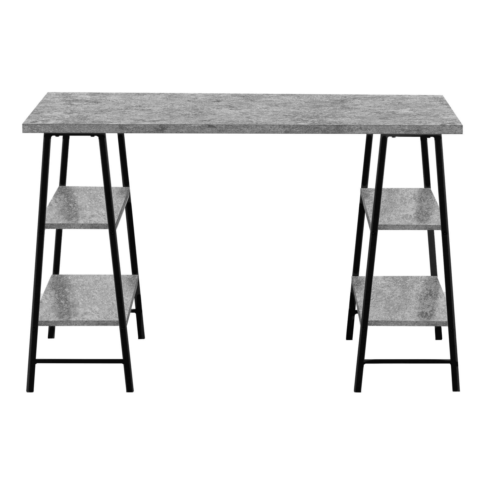 Computer Desk 48"L Industrial White Metal Shelves-Computer Desk-DECOROLALA
