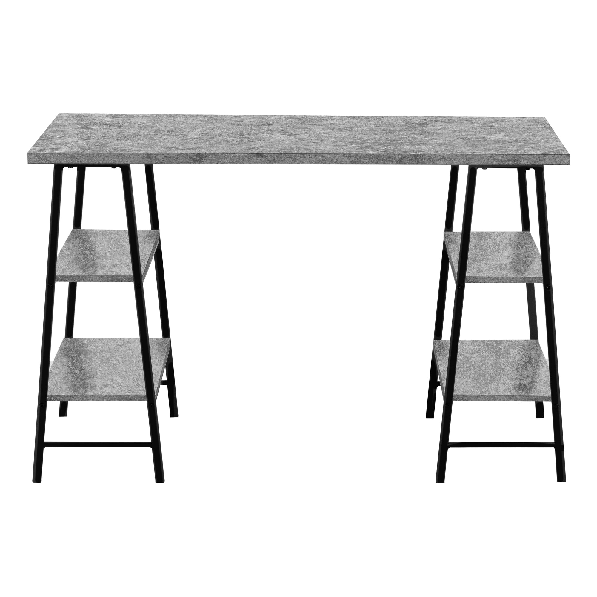 Computer Desk 48"L Industrial White Metal Shelves-Computer Desk-DECOROLALA