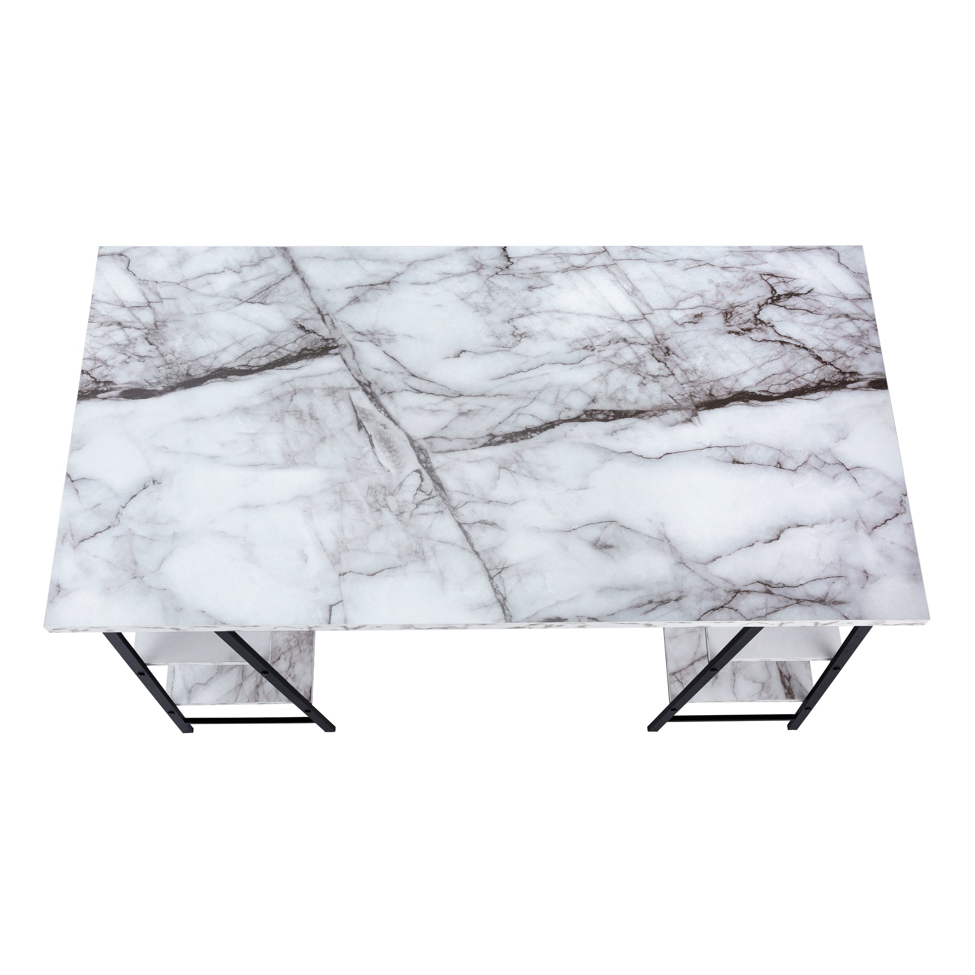 Computer Desk 48"L Industrial White Metal Shelves-Computer Desk-DECOROLALA