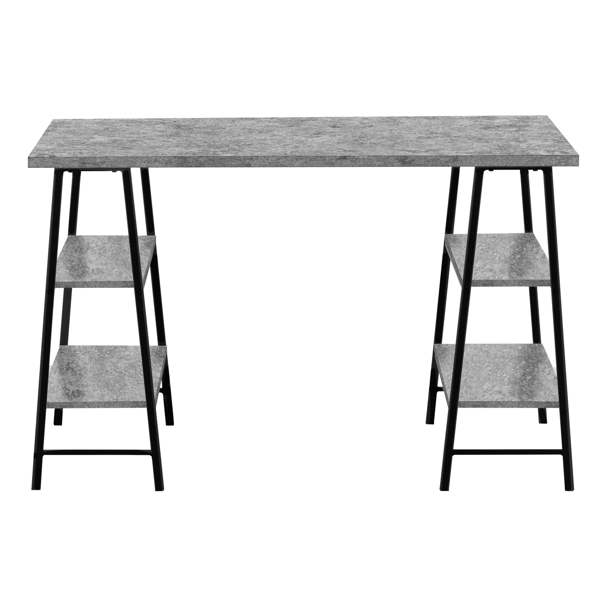 Computer Desk 48"L Industrial White Metal Shelves-Computer Desk-DECOROLALA