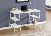 Computer Desk 48"L Industrial White Metal Shelves-Computer Desk-DECOROLALA