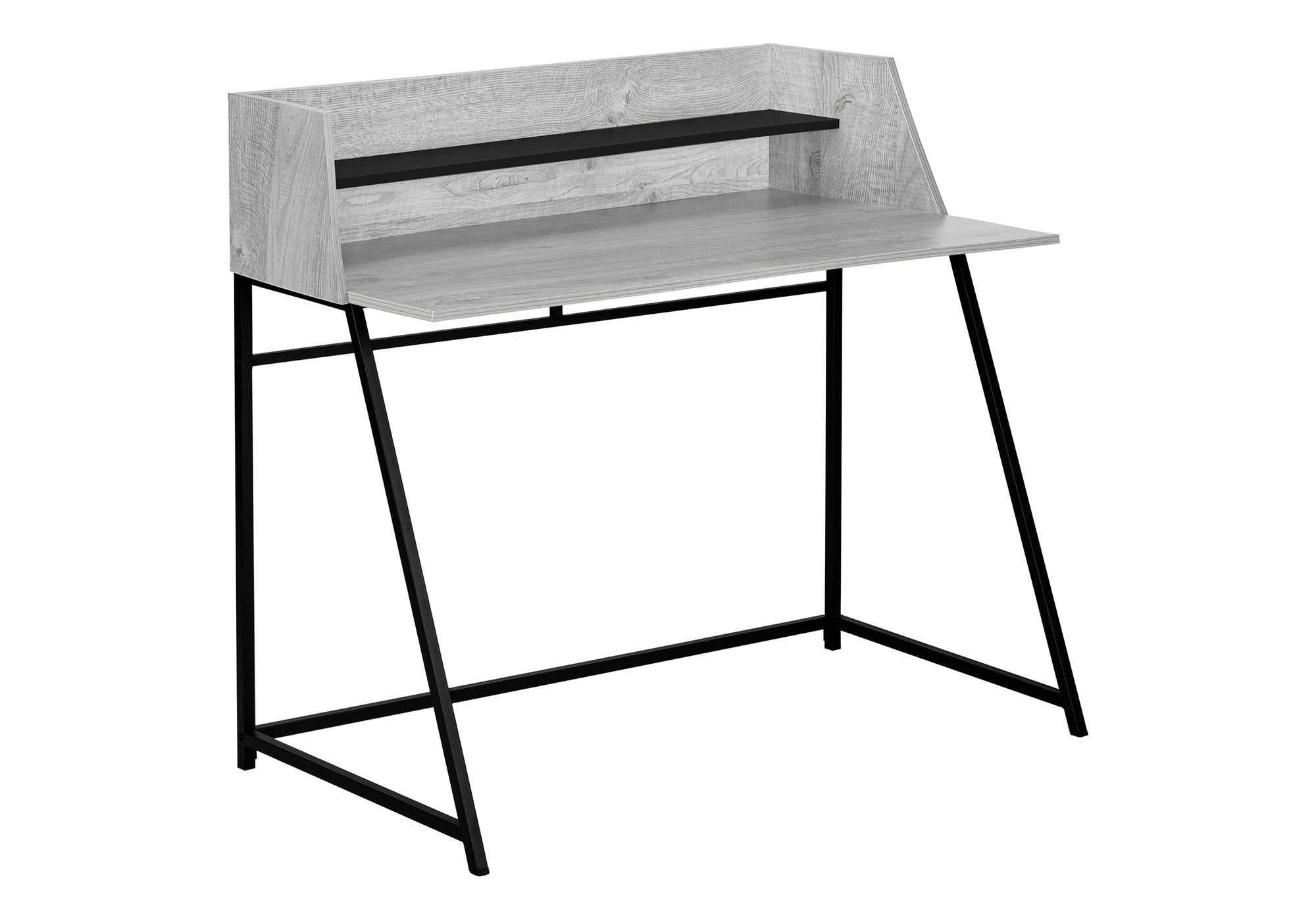 Computer Desk - 48"L / Natural / White Metal-Computer Desk-DECOROLALA