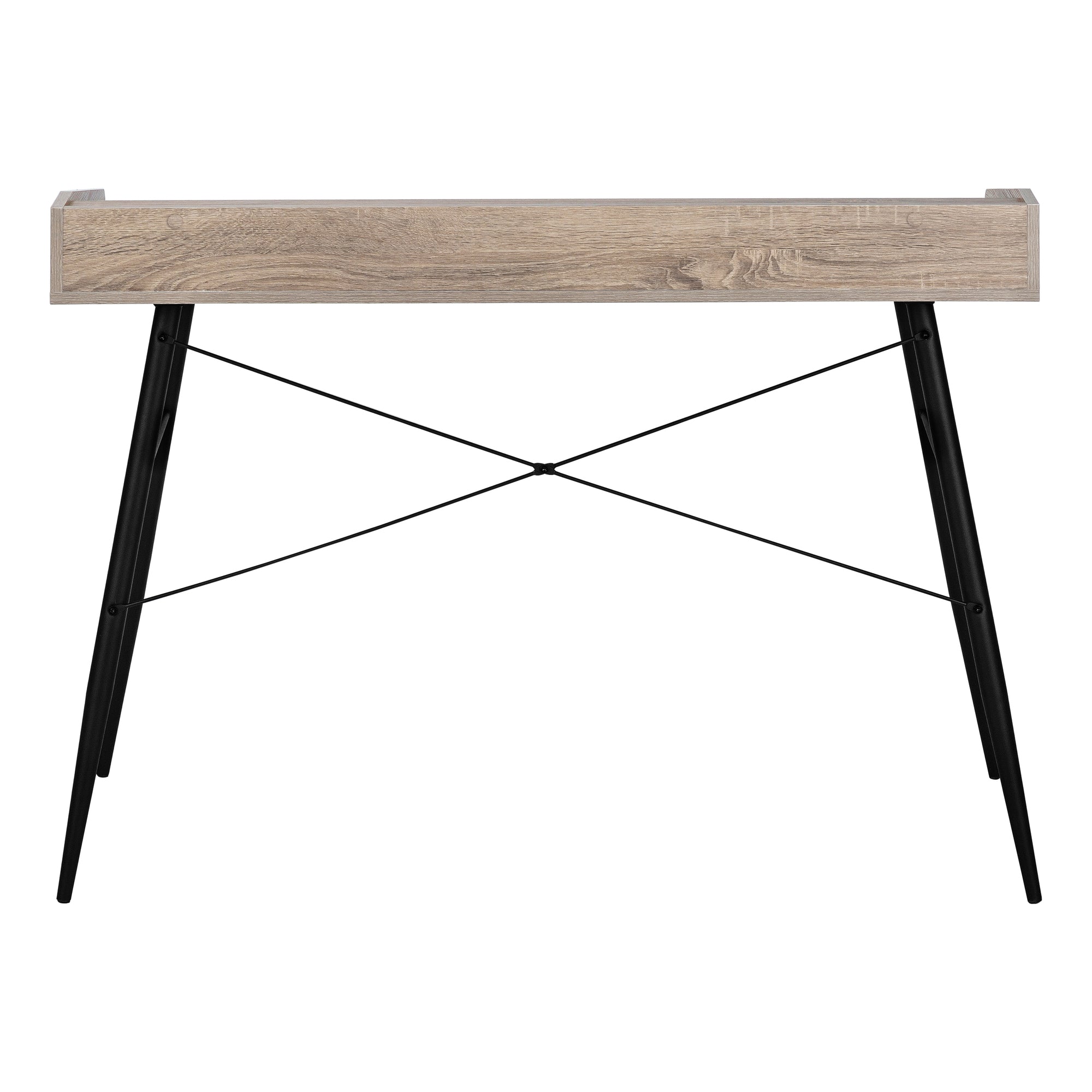 Computer Desk - 48"L / Natural / White Metal-Computer Desk-DECOROLALA