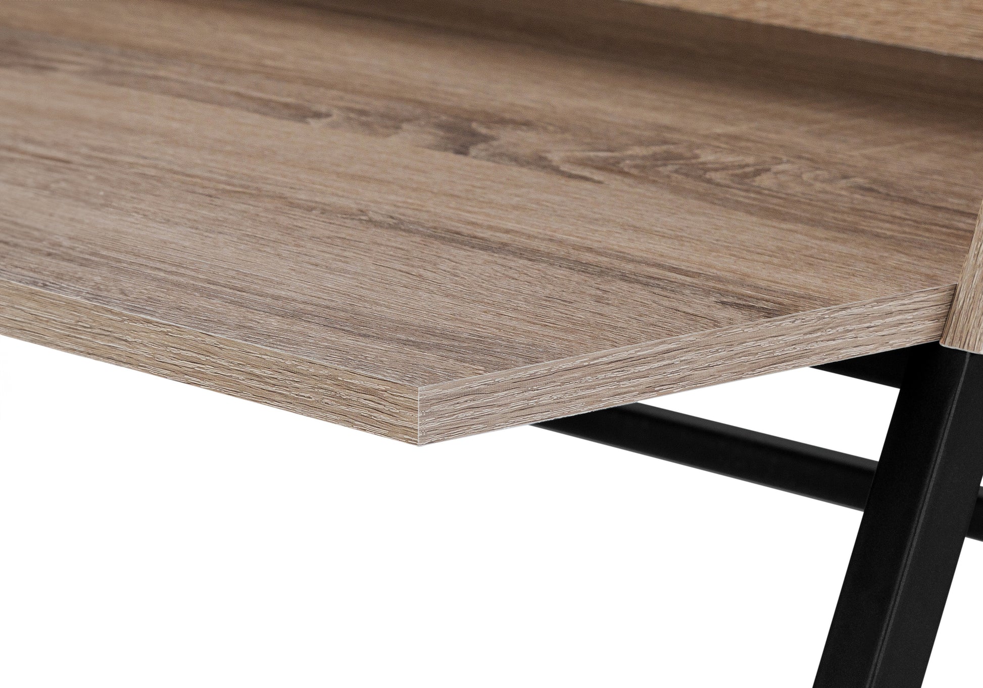 Computer Desk - 48"L / Natural / White Metal-Computer Desk-DECOROLALA