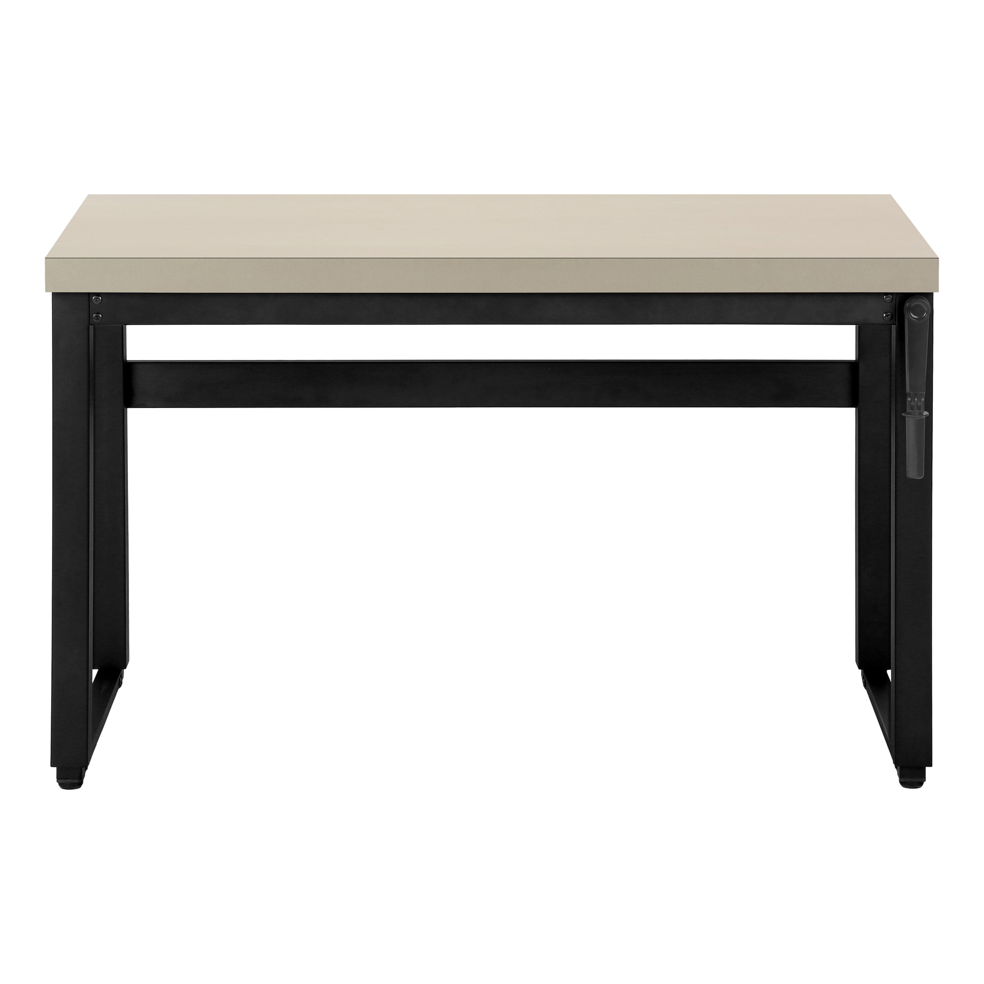 Computer Desk - 48"L / Walnut / Adj.Height/ Black Metal-Computer Desk-DECOROLALA