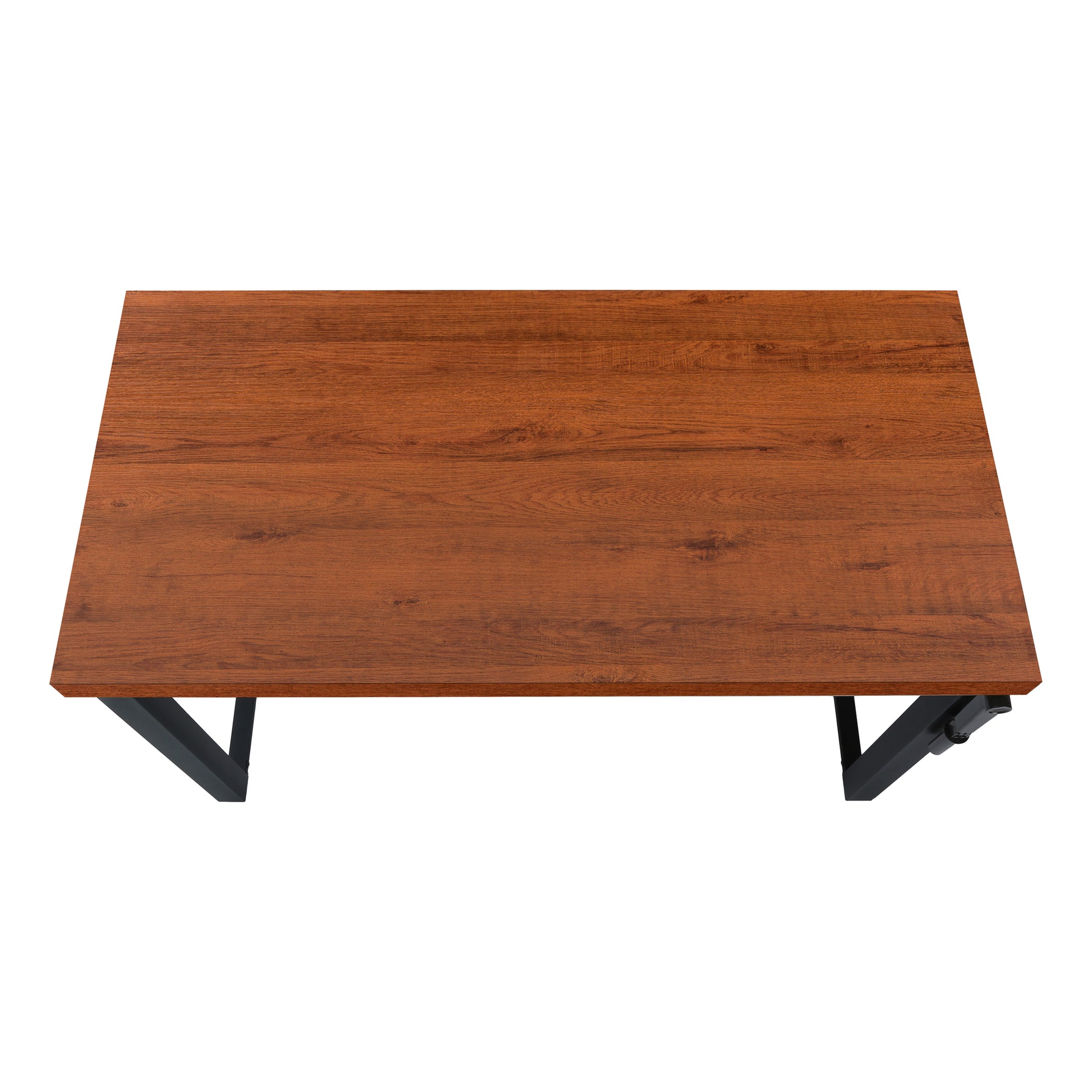 Computer Desk - 48"L / Walnut / Adj.Height/ Black Metal-Computer Desk-DECOROLALA