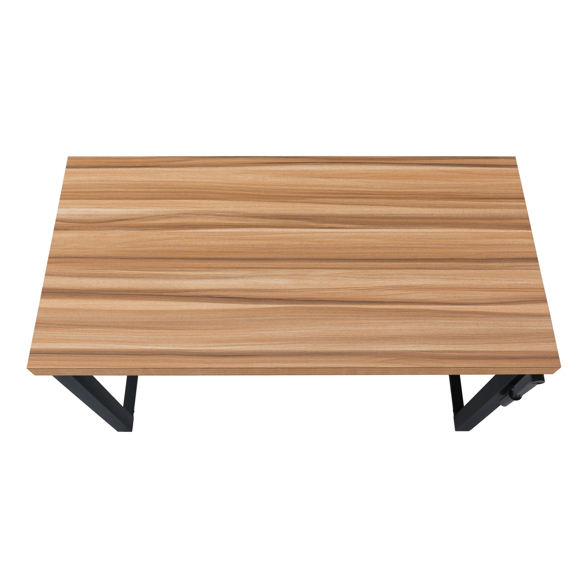 Computer Desk - 48"L / Walnut / Adj.Height/ Black Metal-Computer Desk-DECOROLALA