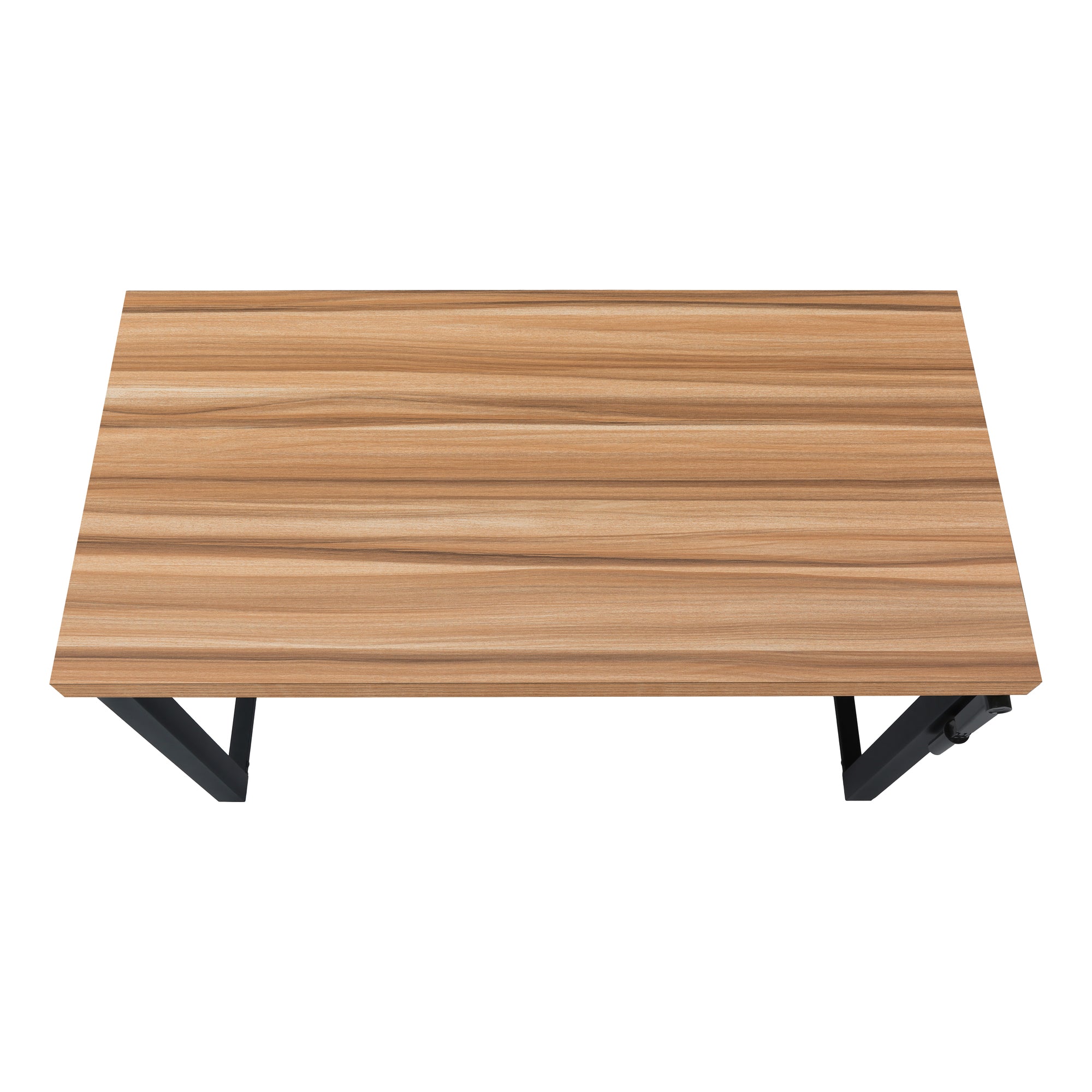 Computer Desk - 48"L / Walnut / Adj.Height/ Black Metal-Computer Desk-DECOROLALA