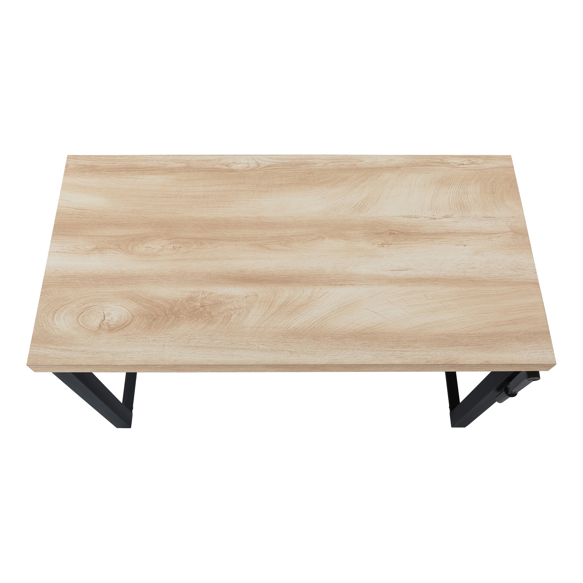 Computer Desk - 48"L / Walnut / Adj.Height/ Black Metal-Computer Desk-DECOROLALA