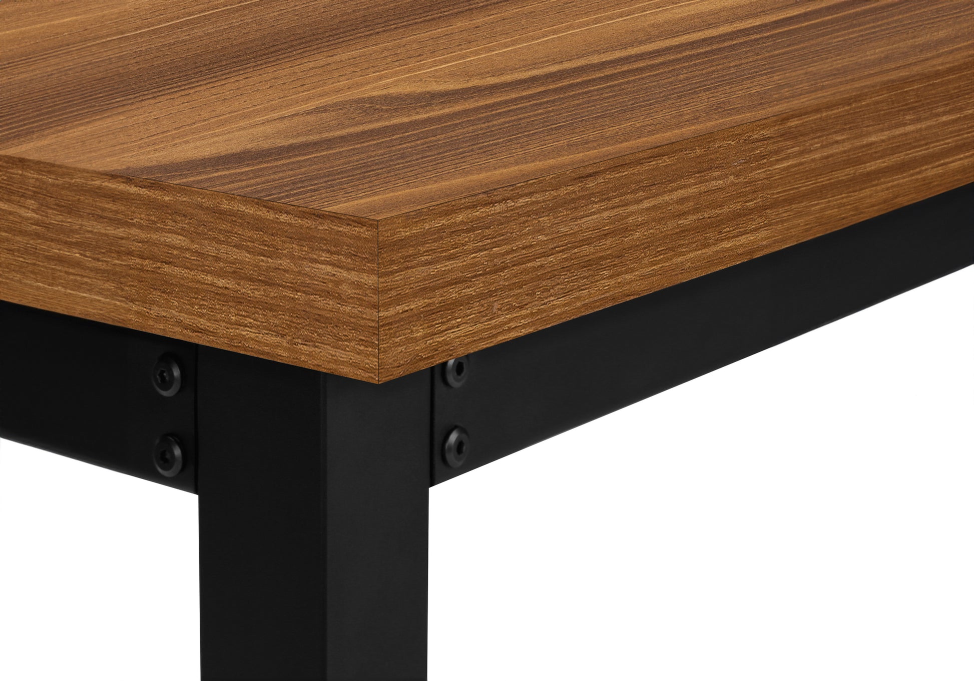 Computer Desk - 48"L / Walnut / Adj.Height/ Black Metal-Computer Desk-DECOROLALA