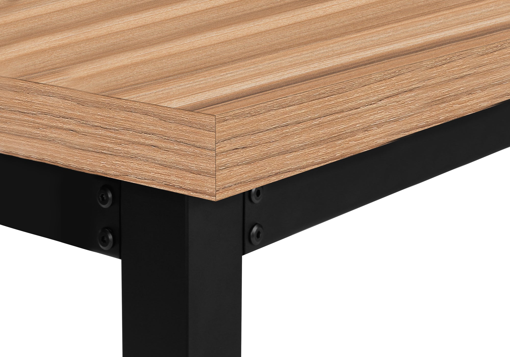 Computer Desk - 48"L / Walnut / Adj.Height/ Black Metal-Computer Desk-DECOROLALA