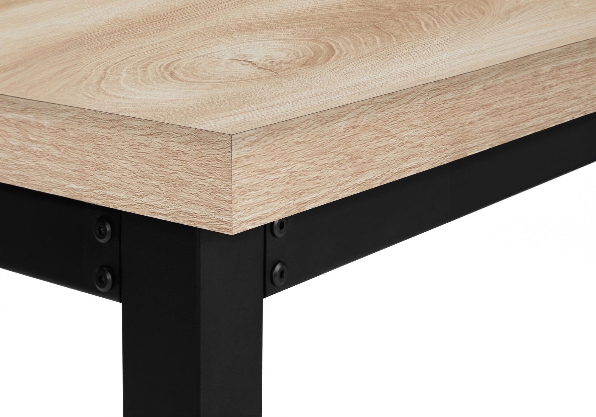 Computer Desk - 48"L / Walnut / Adj.Height/ Black Metal-Computer Desk-DECOROLALA