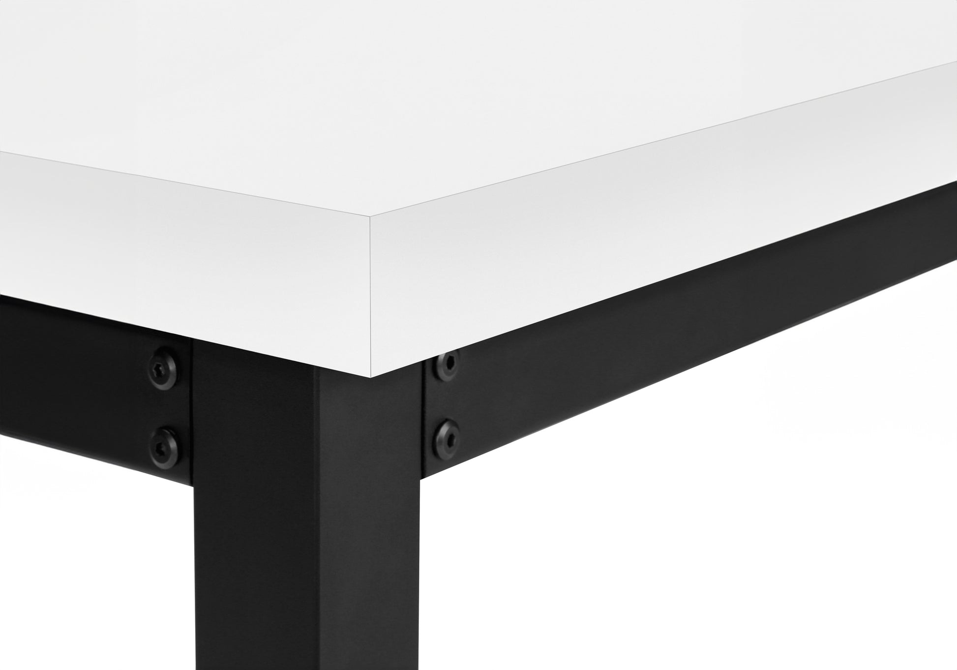 Computer Desk - 48"L / Walnut / Adj.Height/ Black Metal-Computer Desk-DECOROLALA