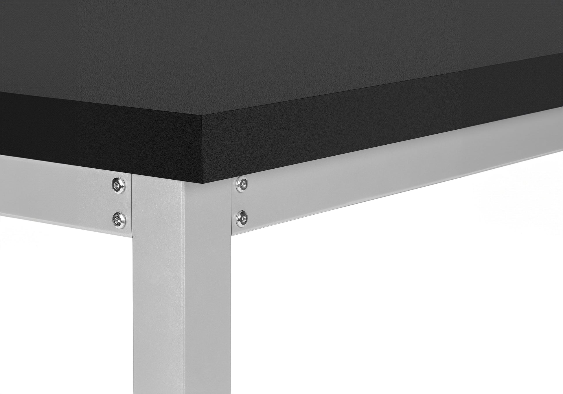 Computer Desk - 48"L / Walnut / Adj.Height/ Black Metal-Computer Desk-DECOROLALA