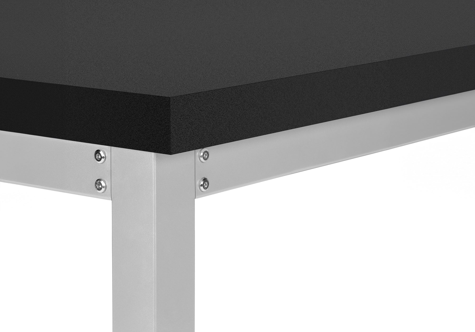 Computer Desk - 48"L / Walnut / Adj.Height/ Black Metal-Computer Desk-DECOROLALA