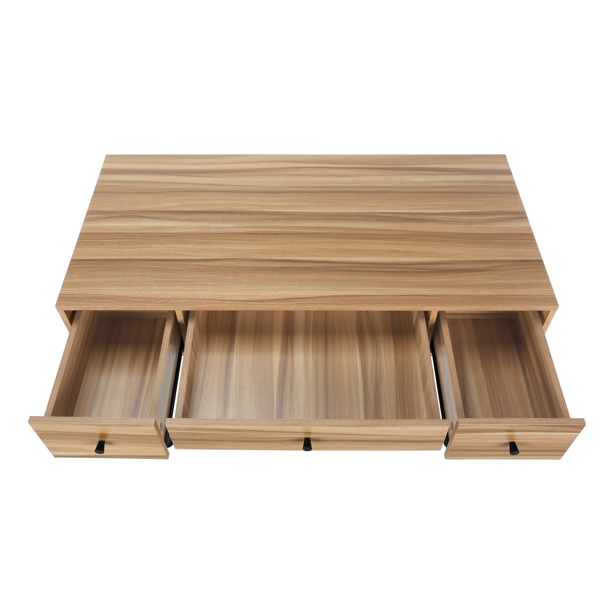 Computer Desk - 48"L / Walnut / Black Metal-Computer Desk-DECOROLALA