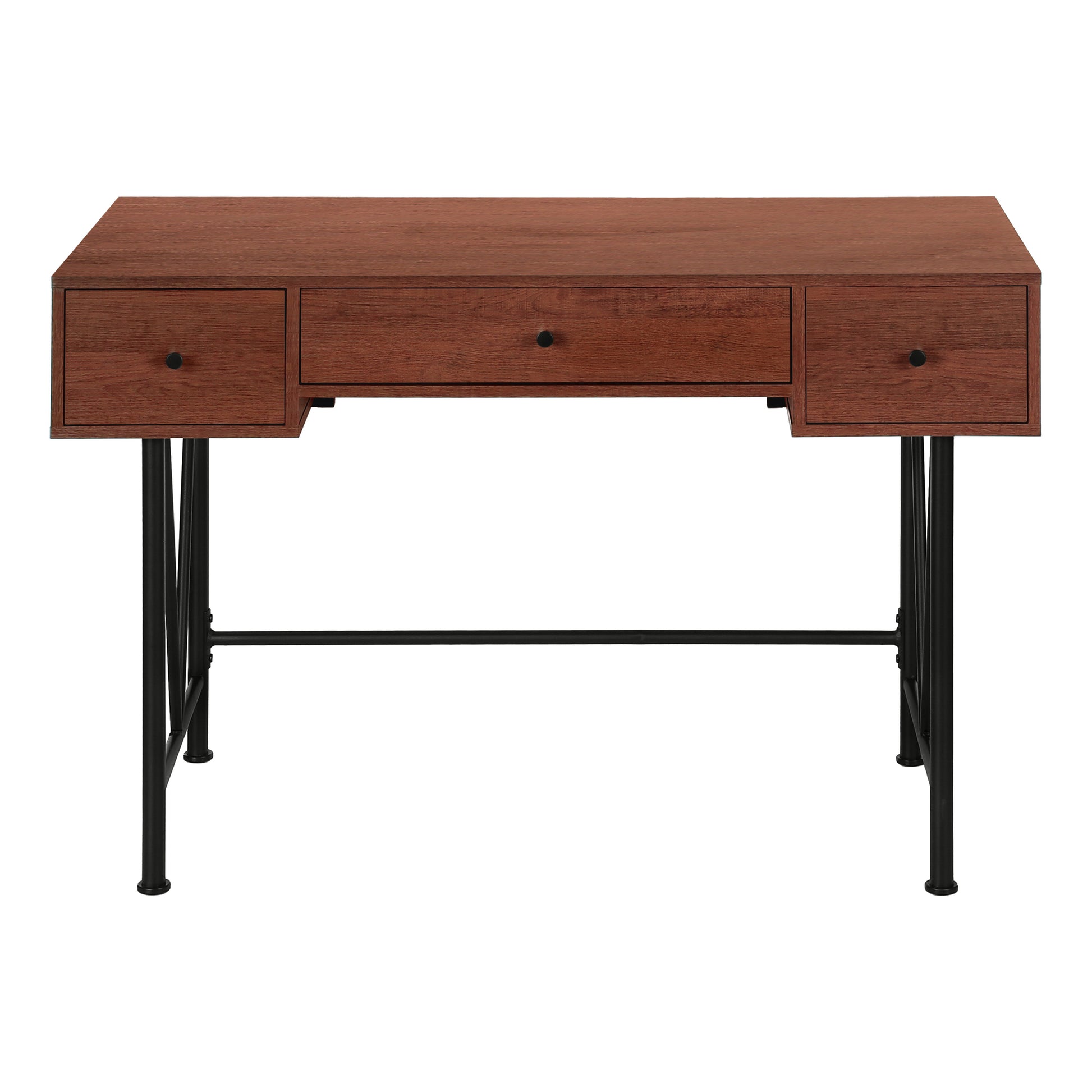 Computer Desk 48L Walnut with Drawers-Computer Desk-DECOROLALA