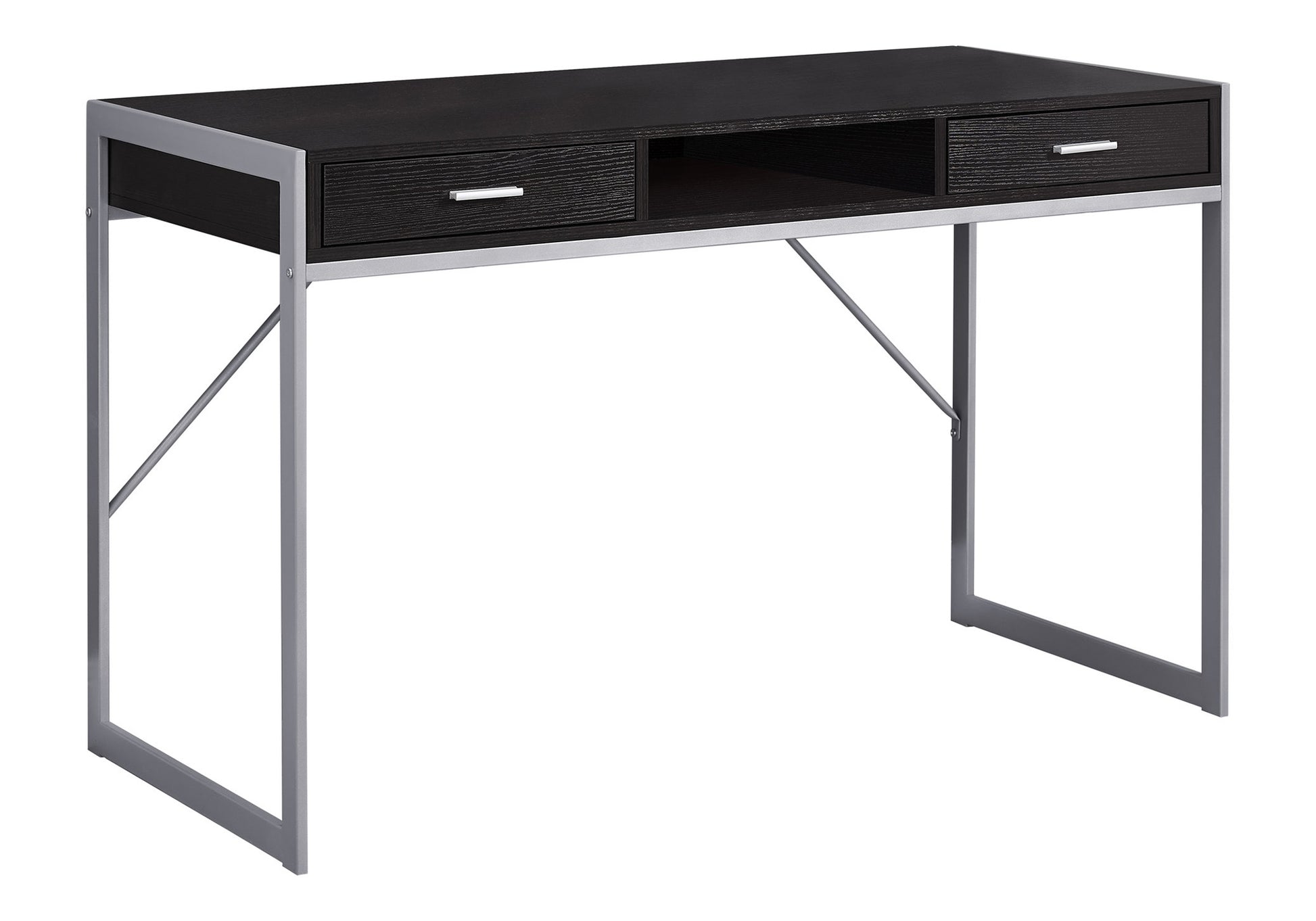 Computer Desk - 48"L / White / Silver Metal-Computer Desk-DECOROLALA