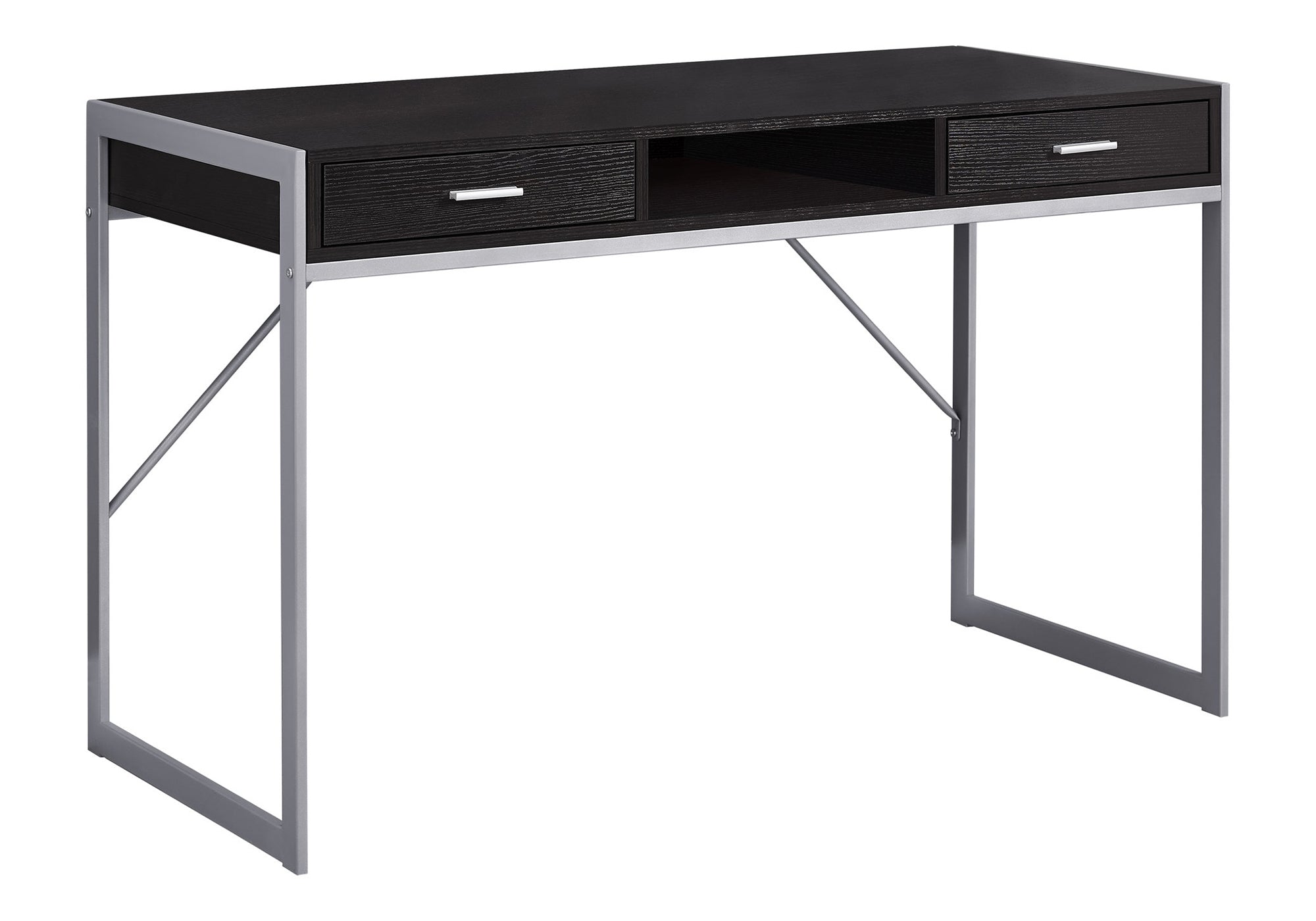 Computer Desk - 48"L / White / Silver Metal-Computer Desk-DECOROLALA