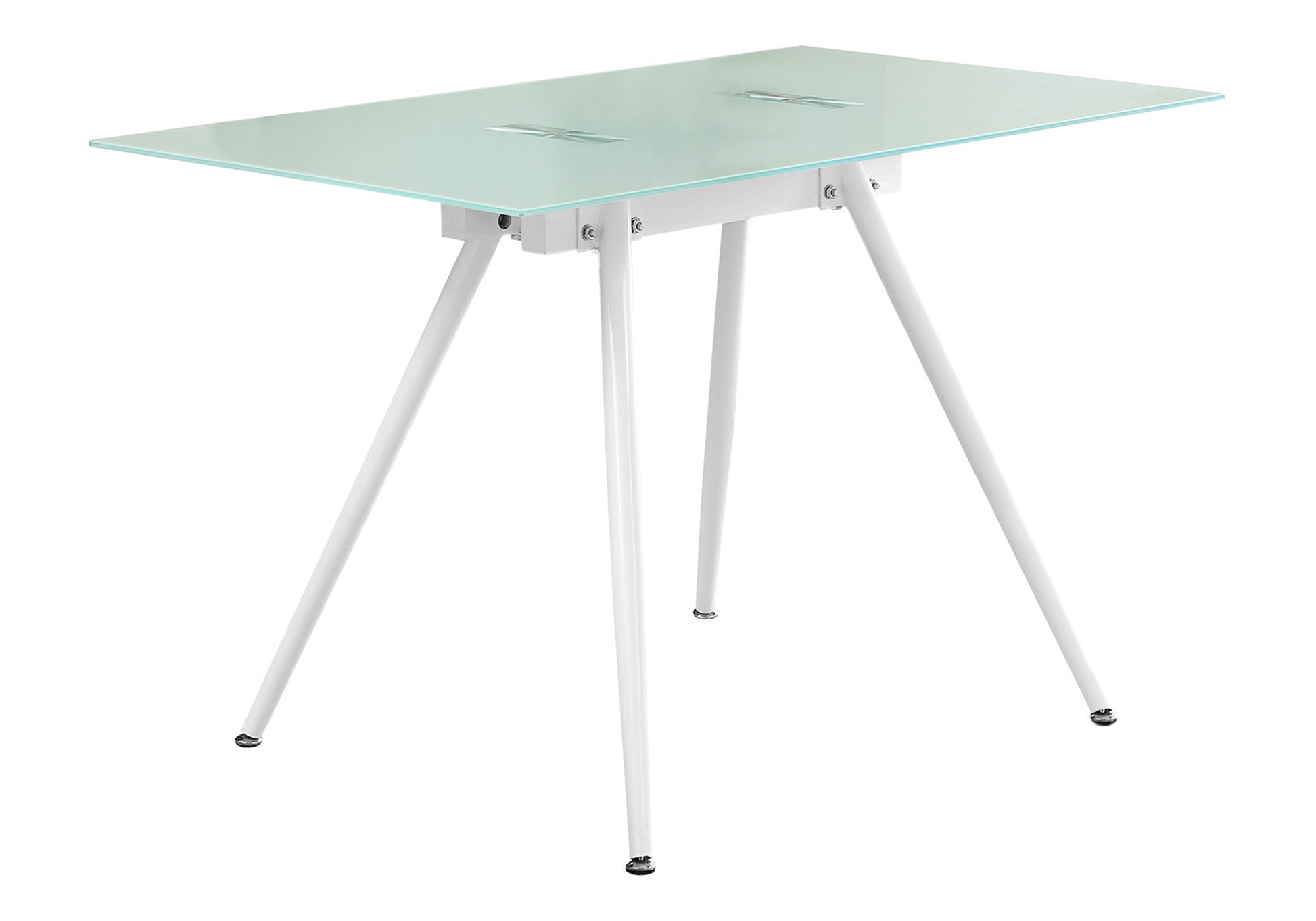 Computer Desk 48"x28" Tempered Glass White-Computer Desk-DECOROLALA