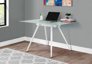 Computer Desk 48"x28" Tempered Glass White-Computer Desk-DECOROLALA