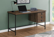 Computer Desk 55" Brown Reclaimed Wood 3 Drawer-Computer Desk-DECOROLALA