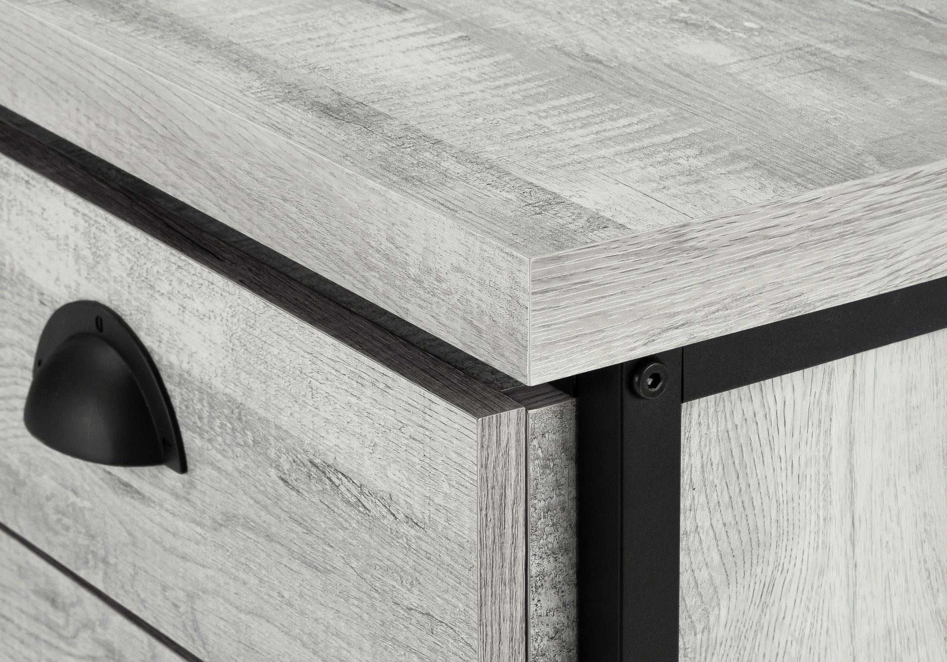 Computer Desk - 55"L / Brown Reclaimed Wood / Black Metal-Computer Desk-DECOROLALA