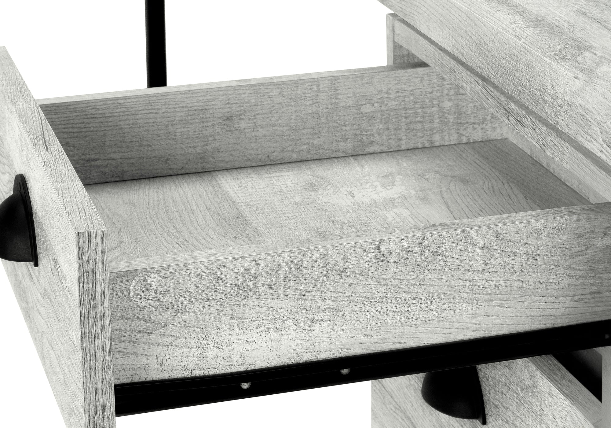 Computer Desk - 55"L / Brown Reclaimed Wood / Black Metal-Computer Desk-DECOROLALA