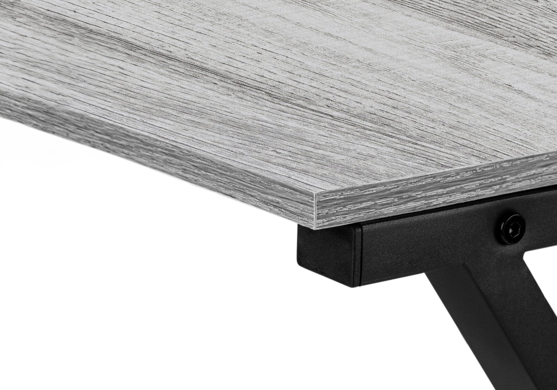 Computer Desk - 55"L / White Top / Black Metal Corner-Computer Desk-DECOROLALA