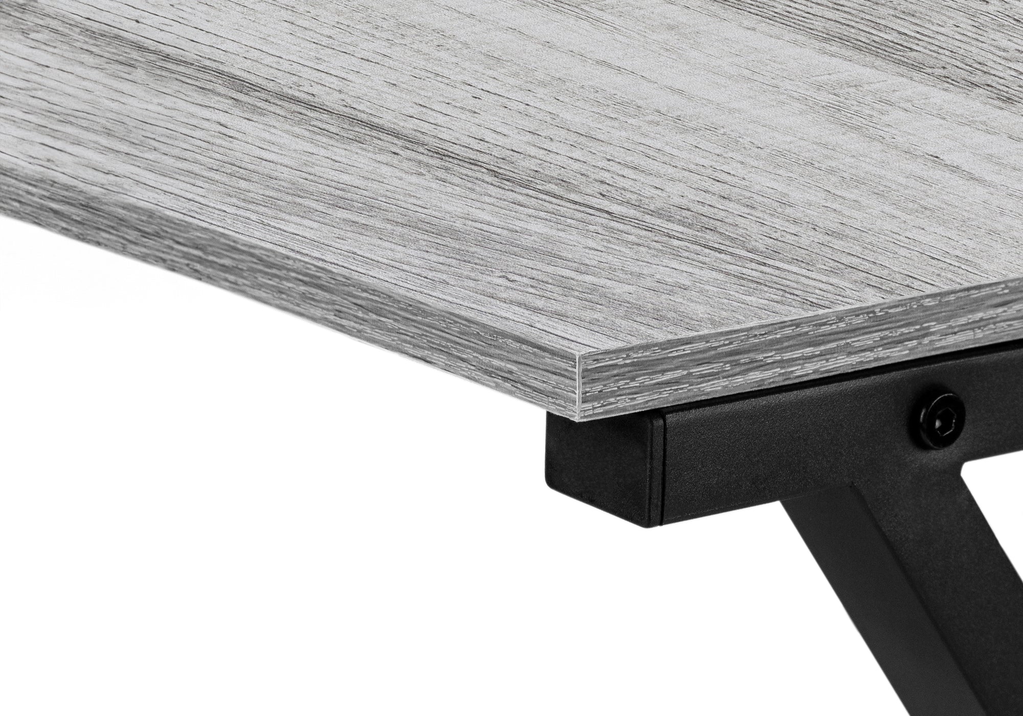 Computer Desk - 55"L / White Top / Black Metal Corner-Computer Desk-DECOROLALA