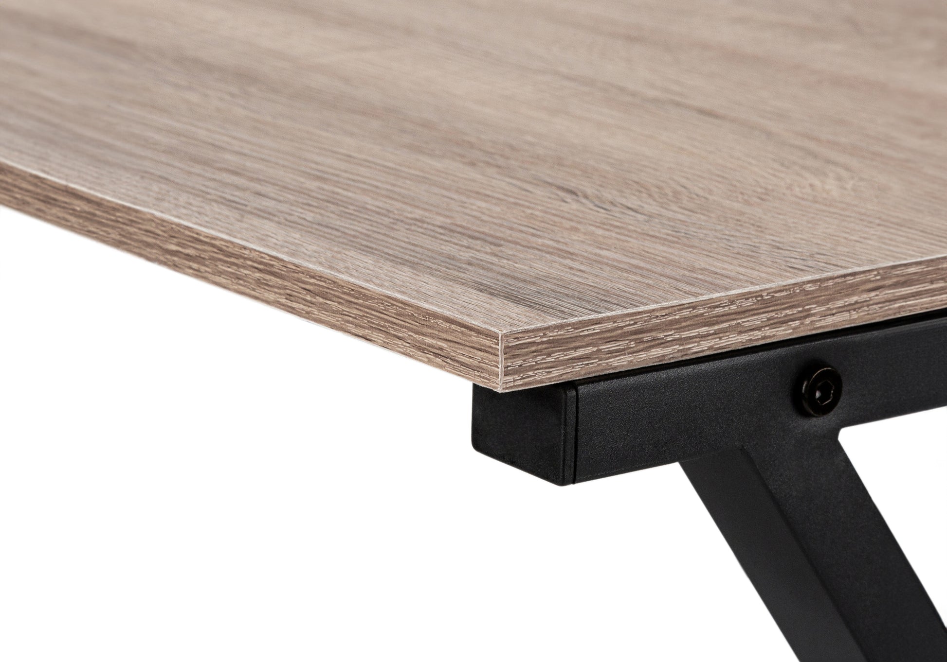 Computer Desk - 55"L / White Top / Black Metal Corner-Computer Desk-DECOROLALA