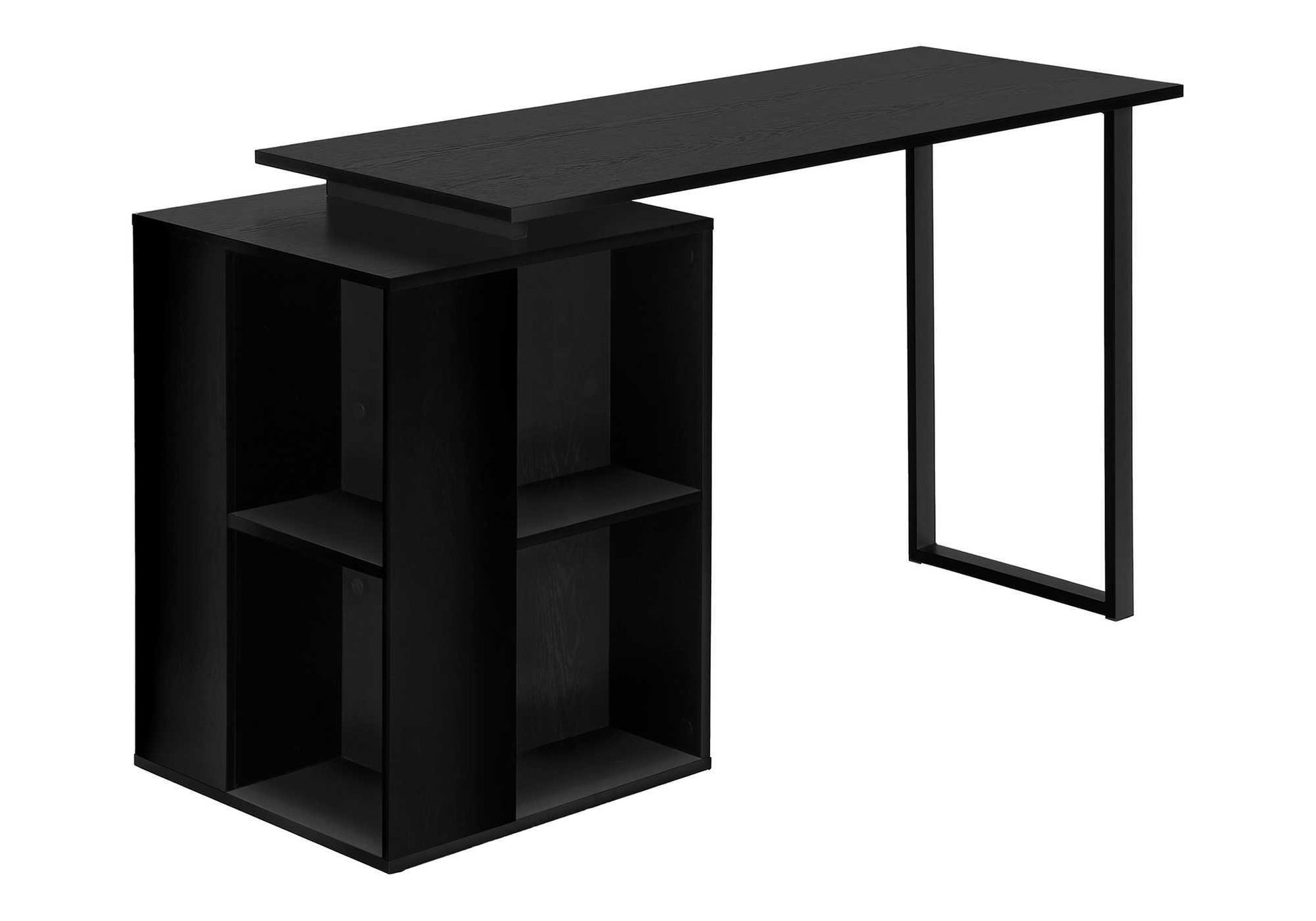 Computer Desk 55"L White with Shelving-Computer Desk-DECOROLALA