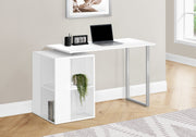 Computer Desk 55"L White with Shelving-Computer Desk-DECOROLALA