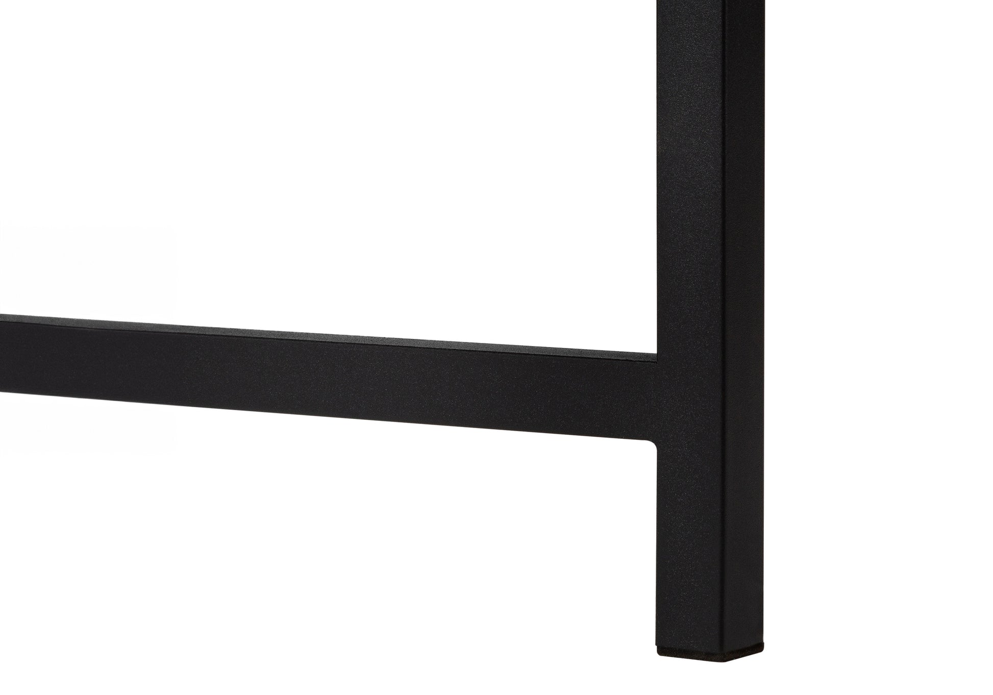Computer Desk - 58"L / Espresso Top / Black Metal Corner-Computer Desk-DECOROLALA