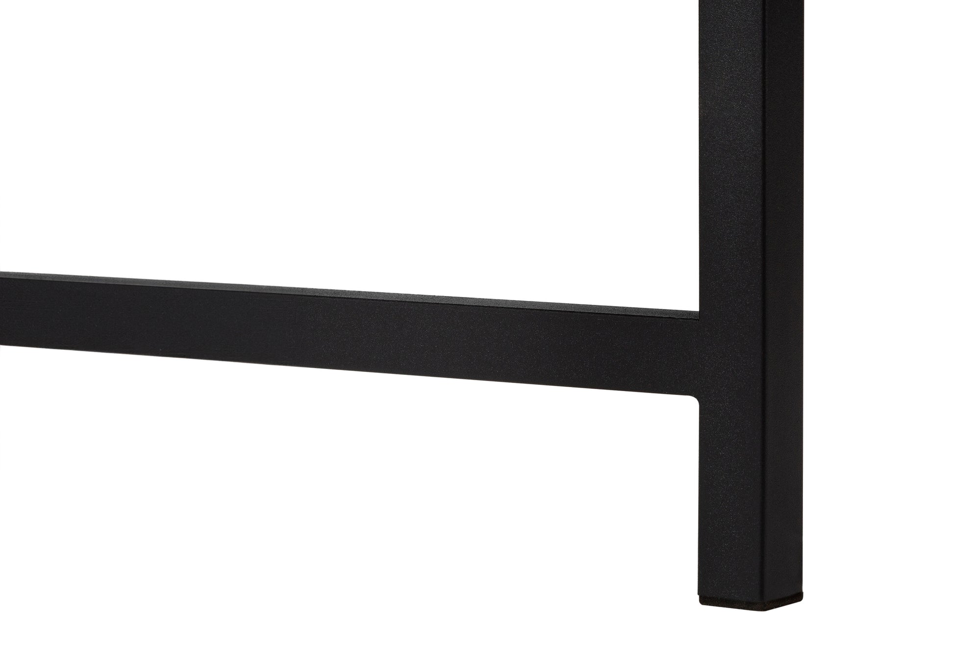 Computer Desk - 58"L / Espresso Top / Black Metal Corner-Computer Desk-DECOROLALA