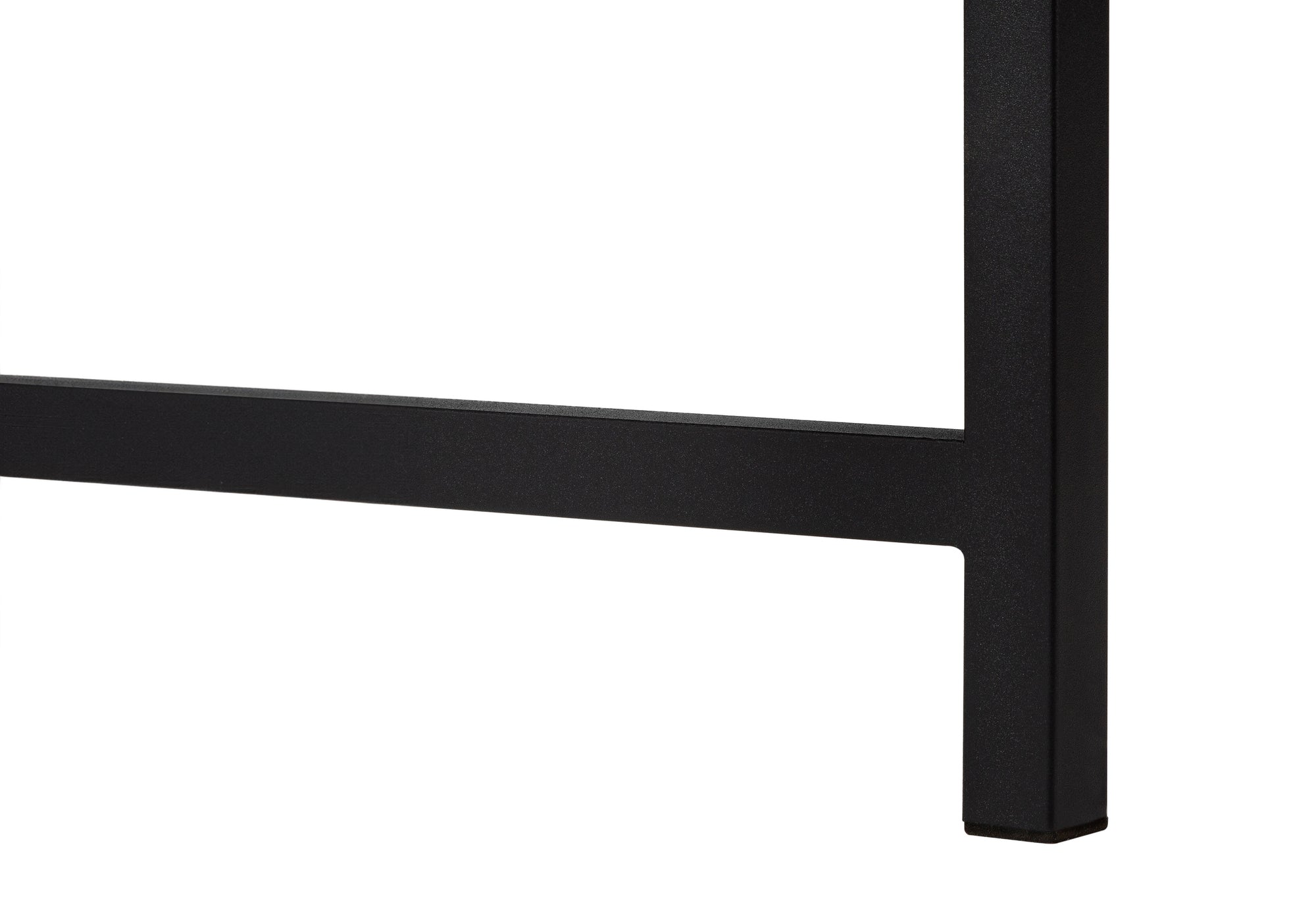 Computer Desk - 58"L / Espresso Top / Black Metal Corner-Computer Desk-DECOROLALA