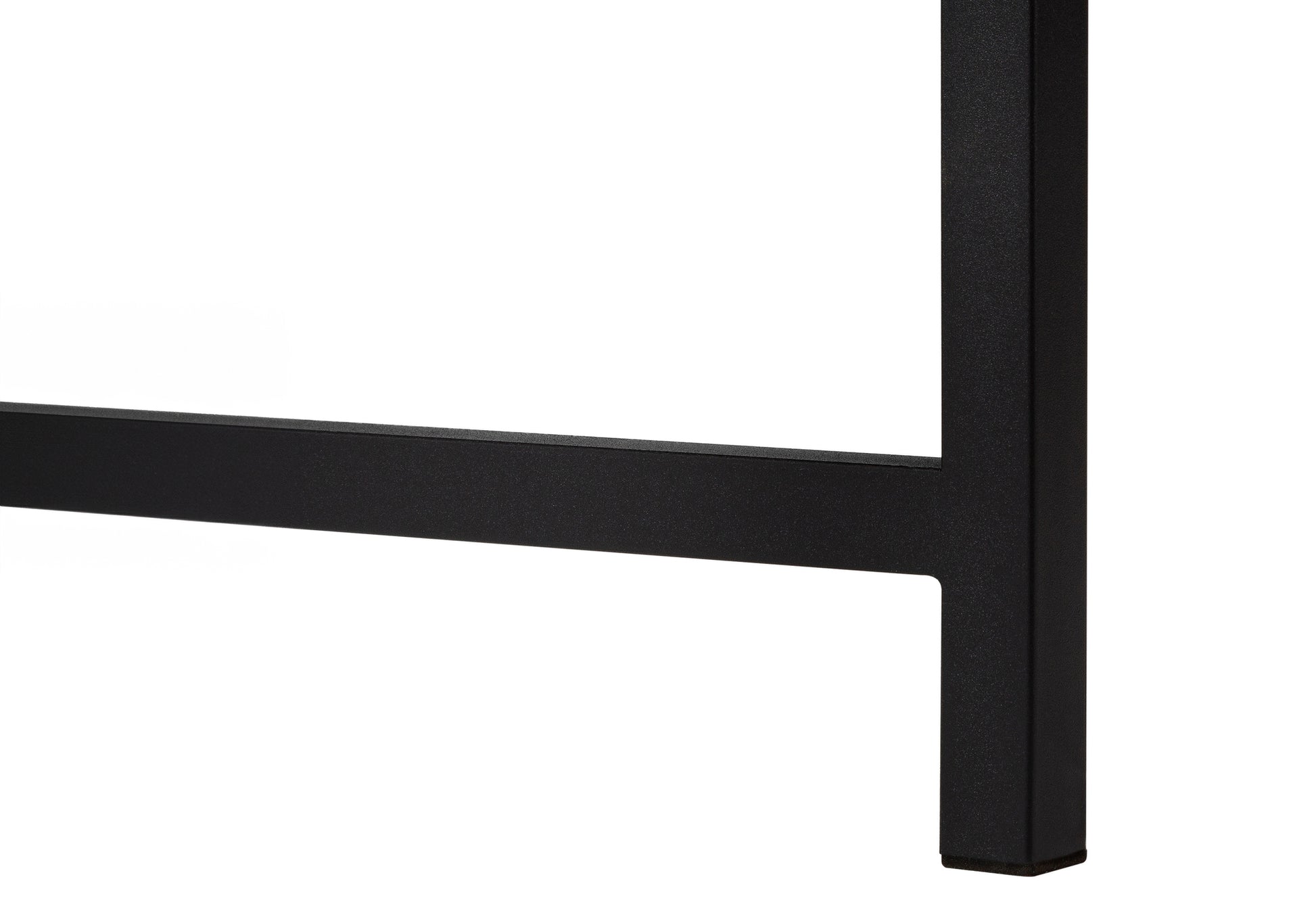 Computer Desk - 58"L / Espresso Top / Black Metal Corner-Computer Desk-DECOROLALA