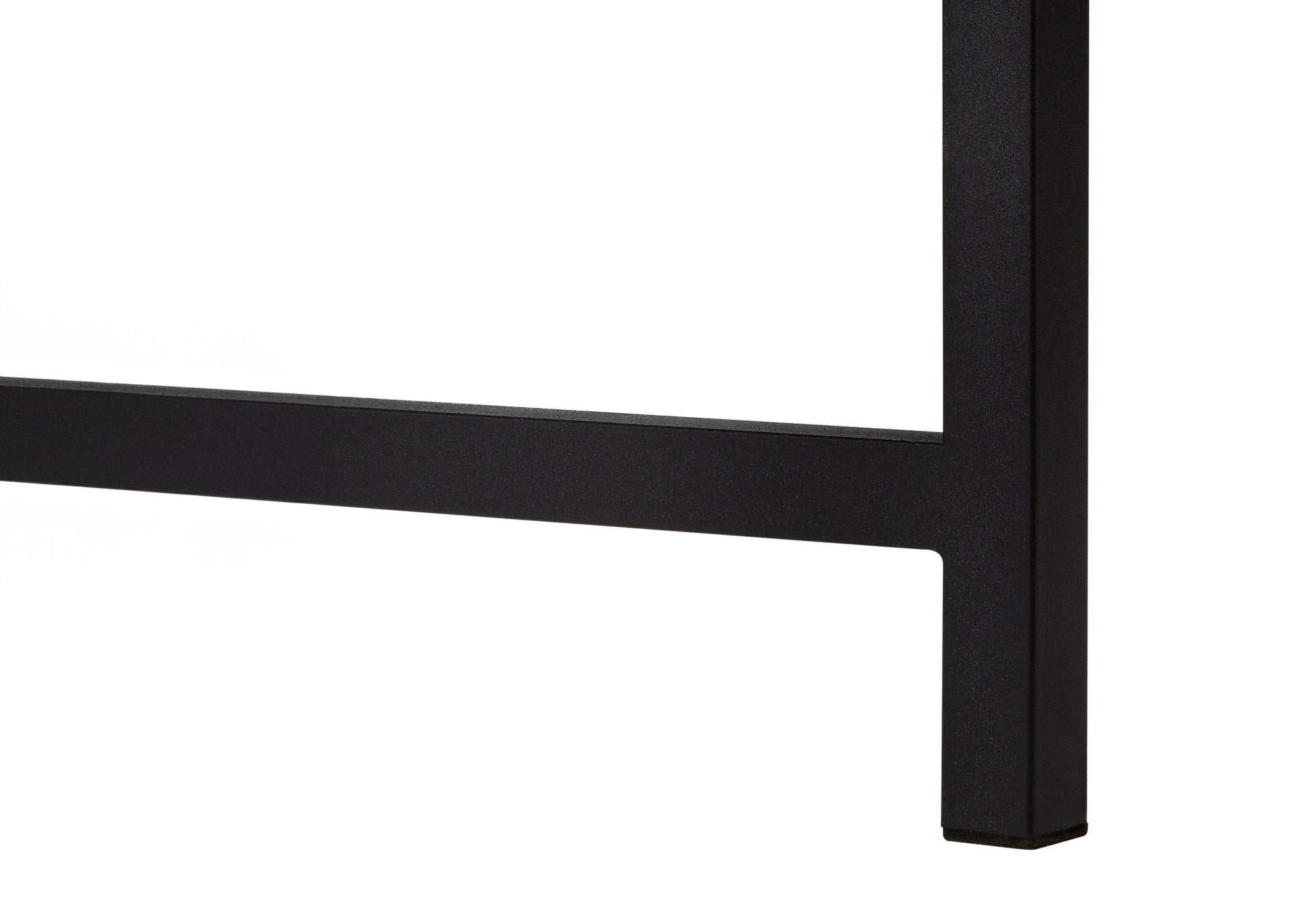 Computer Desk - 58"L / Espresso Top / Black Metal Corner-Computer Desk-DECOROLALA
