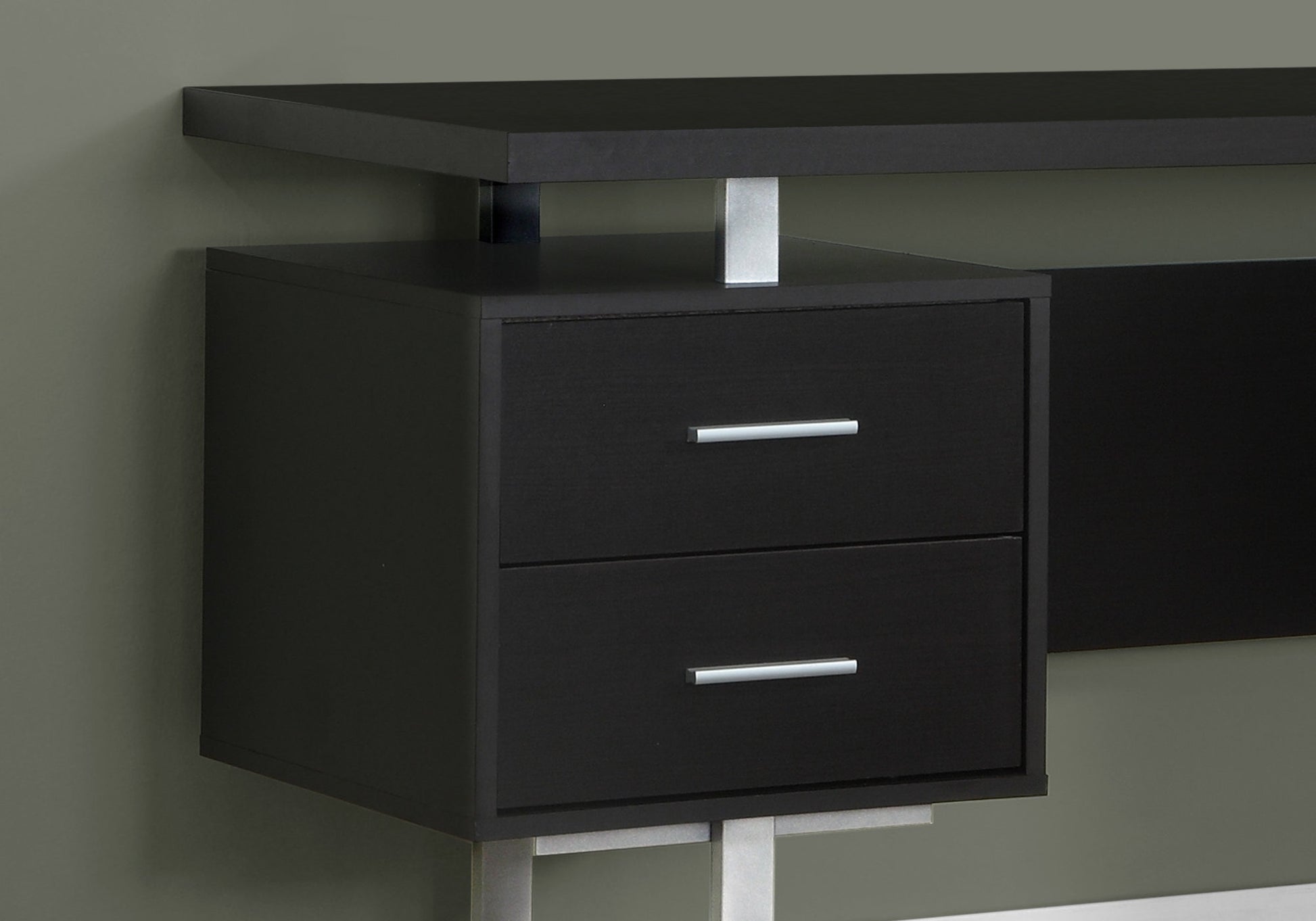 Computer Desk 60" Espresso with File Drawer-Computer Desk-DECOROLALA