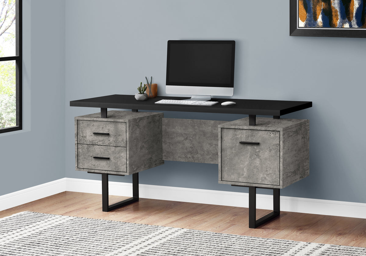 Computer Desk 60" Espresso with File Drawer-Computer Desks-DECOROLALA